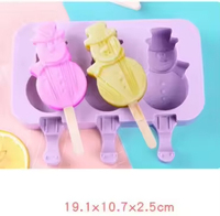 Moules en silicone pour crème glacée en forme de lapin violet de qualité alimentaire avec logo personnalisé, fabrication artisanale de sucettes glacées mignonnes de dessin animé pour les pattes, les bonhommes de neige, les cake pops, vente en gros