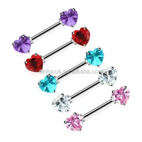 Xinfocus Offre Spéciale Sexy coeur Zircon mamelon anneau mode femmes hommes mamelon Piercing bijoux en acier inoxydable corps Piercing bijoux
