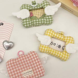 Portafoto Portatile Trapuntato a Quadretti con Ali d'Angelo, Porta Carte d'Identità, Cornice Portafoto, Borsa Portachiavi, Custodia per Carte Kpop, Vendita all'Ingrosso - Product Image 5