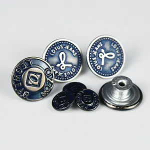 Decorative metal 20mm Zinc alloy jeans accessories botton and rivets denim jeans button