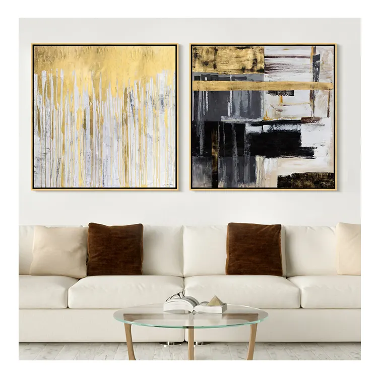 2021 Hot sale Luxury style Framed Wall canvas Art Office decorations Hand painted Oil Abstract Painting