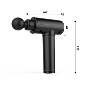 Pistolet de massage Y-A2 noir, moteur sans balais 1200-3200 tr/min, batterie lithium rechargeable USB, matériau ABS - Product Image 5