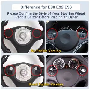 Volante de Coche para <span class=keywords><strong>BMW</strong></span> Serie M3 E90 E92 E93 E91 E81 E82 E87 E88, Volante de Cuero y Fibra de Carbono, Admite Personalización - Product Image 4