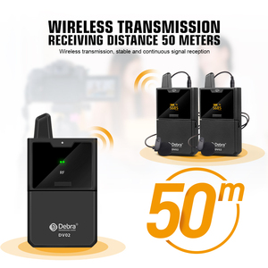 Micro không dây cầm tay/clip cài áo Debra Audio DV02 màu đen, tần số UHF, đạt chứng nhận CE, dùng cho thiết bị phát thanh truyền hình. - Product Image 2