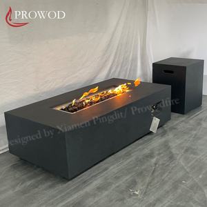 Ensembles de meubles d'<span class=keywords><strong>extérieur</strong></span> <span class=keywords><strong>Table</strong></span> <span class=keywords><strong>basse</strong></span> rectangulaire Cheminée à gaz en béton 65K BTUs Foyers à gaz propane naturel - Product Image 1