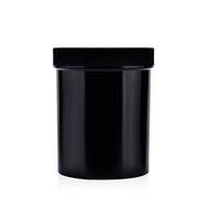 Pot en plastique noir vide de 1L (1000ml, 32oz) pour emballage cosmétique, gommage corporel, masque facial et masque capillaire, avec couvercle noir