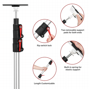 Barre de support <span class=keywords><strong>extensible</strong></span> multifonctionnelle rotative, réglable, robuste, en aluminium, avec <span class=keywords><strong>ressort</strong></span>, barres de protection contre la poussière - Product Image 3