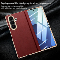 Étui de téléphone en cuir de vachette PU pour Samsung Z Fold 3 4 5 6 7 8, design sportif, protection anti-traces de doigts pour Samsung W26
