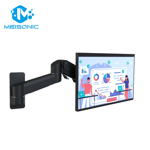 Industrial 4.0 Wall-Mounted Gas Spring Monitor Arm VESA-Compatible 20kg Load-Bearing Aluminum Alloy LCD Screen Mount Arm