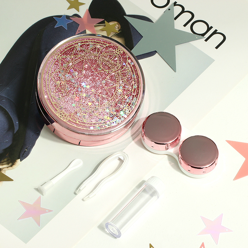 Lenses Box Wholesale Cosmetic Contact Lenses Cases Container Boxes Luxury Bling Stars Quicksand Fashion Contact Lens Case