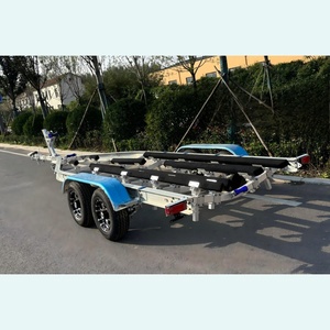 Sortie d'usine <span class=keywords><strong>Remorque</strong></span> de <span class=keywords><strong>bateau</strong></span> en aluminium à deux essieux de 27 pieds avec couchettes en bois personnalisées pour le transport de bateaux en vente chaude - Product Image 5