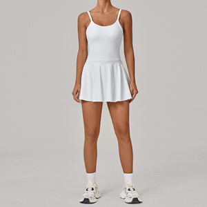 Robe de tennis pour femme, design dos nu, coussinets de poitrine amovibles, matière douce pour la peau, idéale pour la course à pied, le golf et le yoga en extérieur - Product Image 3