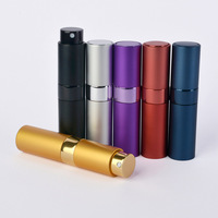 Atomiseur de parfum portable en aluminium rechargeable de 8 ml et 10 ml, flacon pulvérisateur sans bouchon, flacons de parfum avec flacon intérieur en verre