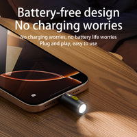 Senter USB-C Tanpa Isi Ulang, Senter Mini Intensitas Tinggi, Lampu Darurat dari Paduan Aluminium untuk Ponsel/PC