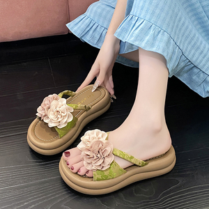 Nuovo Tipo <span class=keywords><strong>di</strong></span> Ciabatte con Rialzo in EVA Decorate con Rose, Scarpe da Donna <span class=keywords><strong>di</strong></span> Alta Gamma con Suola Morbida Antiscivolo per Esterni - Product Image 6