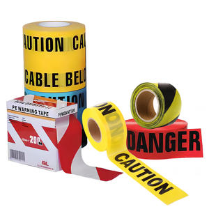 Cinta de PE de Advertencia Amarilla de Precaución para Barricada Peligro Personalizada Plástica No Adhesiva de Marcado Barrera de Seguridad con Logo de Marca Película Amarilla/Negra - Product Image 1