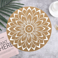 Décor de Table rond tissé de ferme Boho, napperons de chargeur en Faux Jute essuyable, assiettes en PVC en vinyle résistant à la chaleur, tapis