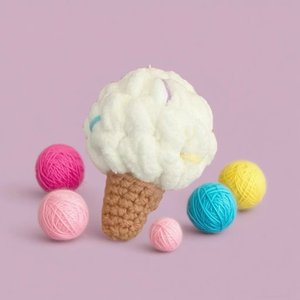 Haak Pop Materiaal Kit Voor Ijs-Vormige Sleutelhanger Materialen En Levert Schattige Dieren Handgemaakte Kit Breien Ambachtelijke Kit - Product Image 2