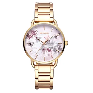 2020 Oem AW511 Rvs Horloge Maker Quartz Minerale Of Saffier Horloges Dames Horloge
