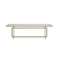 Table à manger en marbre naturel avec base en acier inoxydable Table d'appoint décorative pour canapé de salon Tables à manger élégantes