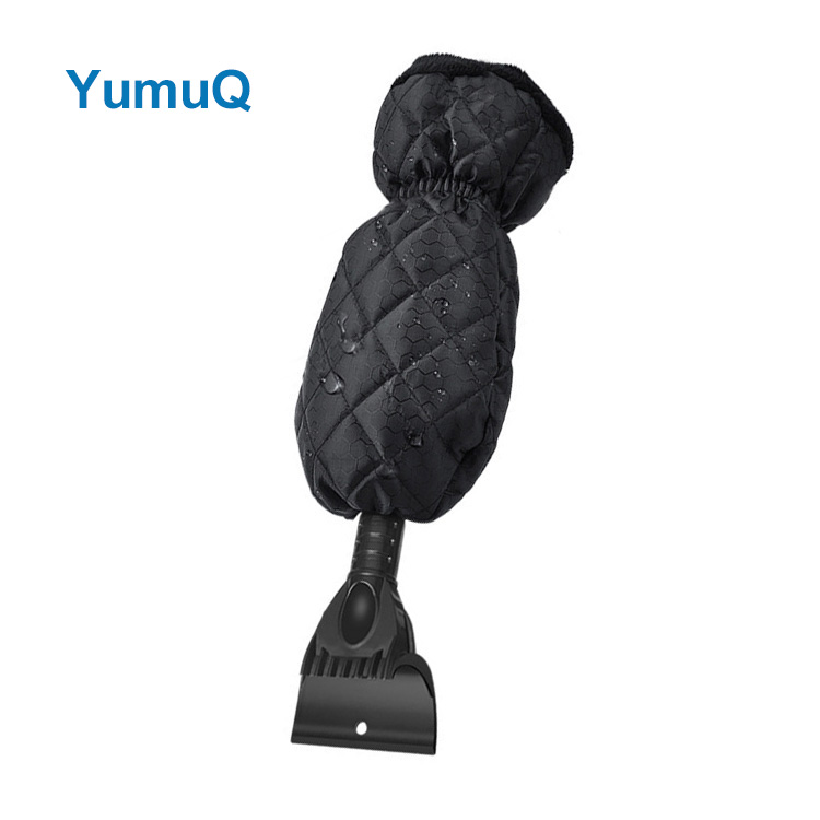 YumuQ 41-46 см щетка для снега и съемный скребок для льда, удобный скребок для поролона с плюшевыми перчатками