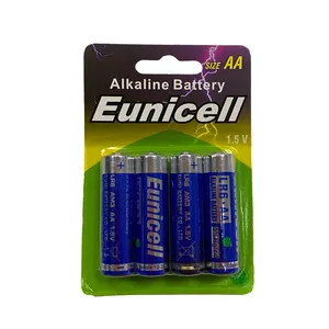 Super Quality LR6 Am3 AA size alkaline battery Eunicell AA AAA LR6 LR03