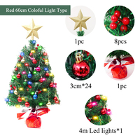 Sapin de Noël artificiel en PVC pré-éclairé de 45 cm et 60 cm avec lumières LED, personnalisable, diverses couleurs, pour extérieur