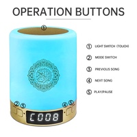 Hot Selling Al Muslim Geschenk Mini Koran LED Lautsprecher Azan Touch Lampe App mit Remote Quran MP3-Player Kinder Education Desk Lampe