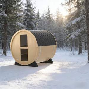 Sauna à vapeur cylindrique en hemlock haut de gamme pour l'extérieur avec système de <span class=keywords><strong>contrôle</strong></span> de la vapeur avancé - Product Image 3