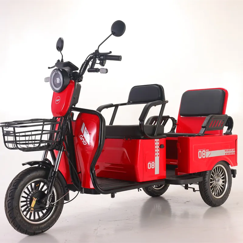 High quality with good price China hot 3 three wheel electric tricycle for passenger scooter with 2 big seats for elderlly