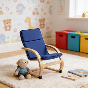 Home Furniture <strong>Children</strong> Bentwood <strong>Reclining</strong> Relax Lounge <strong>Chair</strong> Kids Leisure <strong>Chair</strong> with Removable Cover for Living Room &amp; Bedroom - Product Image 1