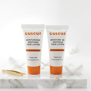 Lotion hydratante et apaisante pour le visage COSDIA, format voyage 15 ml, tube blanc avec bouchon à vis orange, emballage cosmétique en plastique - Product Image 6
