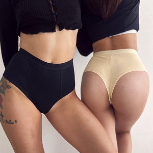 Braguitas de Cintura Alta para Mujer, Color Sólido, Adelgazantes, Cómodas, Transparentes, de Nailon/Algodón, Transpirables, con Técnica de Teñido Liso - Product Image 2