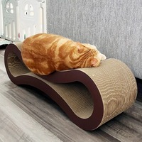 Arbre à chat moderne et durable en forme de 8, en carton ondulé, avec sac de catnip, jouet à gratter pour chat