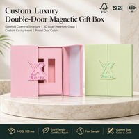 Boîte à double porte à fermeture magnétique de haute qualité, en carton mat, pour cosmétiques, soins de la peau, crème pour le visage, crème pour les yeux, éponge