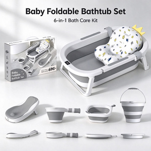 <span class=keywords><strong>Baignoire</strong></span> pliable pour bébé, ensemble de bain pour bébé 6 <span class=keywords><strong>en</strong></span> 1 avec capteur de température, <span class=keywords><strong>baignoire</strong></span> pour bébé de 0 à 3 ans |   Mingtu - Product Image 1