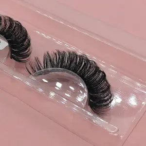 Qg15 Russian eyelash d curl strip extension ciglia deep curl ciglia finte volume russo faux mink strip lashes