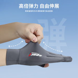 Xuanzhidi Men's Summer Sun Protection Gloves Ice Silk Thin Fingerless Breathable Cycling Driving Fishing Non <b>Slip</b> One Size - Product Image 1