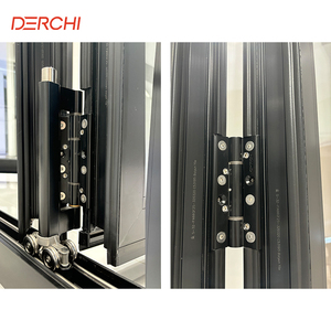 Derchi nfrc bão tác động ngoài trời hiện đại ban công Bifold accordion trượt nhôm kính gấp đôi cửa Patio - Product Image 4