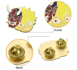 High Quality Popular Cheap Cute Cartoon Anime Plate Gold Custom Soft Enamel Metal Lapel Pins