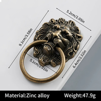 Poignée de décoration de tiroir de maison antique tête de lion vintage pièces et accessoires de sac spécial-poignée d'anneau de porte