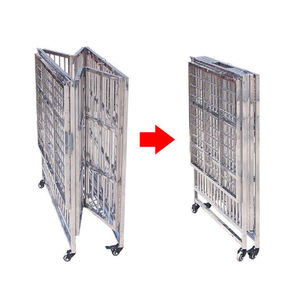 <span class=keywords><strong>Cage</strong></span> à chien pliable de luxe en acier inoxydable de grande taille avec base roulante, forme carrée durable pour une utilisation intérieure et extérieure en toutes saisons - Product Image 2