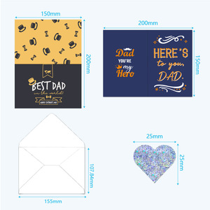 Tarjetas de Felicitación de Cumpleaños con Impresión de Logotipo Personalizado de Lujo, Tarjetas de Agradecimiento para el Día del Padre con Sobres para Pequeñas Empresas - Product Image 1
