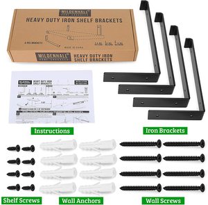 Kệ chân đế tự làm tùy chỉnh bán buôn Móc L hỗ trợ gang thép treo tường Heavy Duty nổi kim loại kệ chân đế - Product Image 6