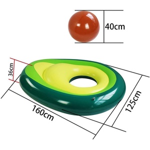 Customized Logo Inflatable Avocado <b>Pool</b> Float with <b>Ball</b>, Summer Swimming Ring, Float Floating Mat <b>Pool</b> Floats - Product Image 6