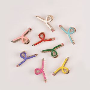 Pince à cheveux élégante en métal doré avec strass pour femmes, accessoires pour cheveux - Product Image 2