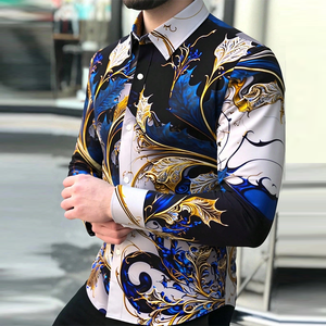 Camisas <span class=keywords><strong>de</strong></span> <span class=keywords><strong>Vestir</strong></span> Casuales <span class=keywords><strong>de</strong></span> Moda <span class=keywords><strong>para</strong></span> <span class=keywords><strong>Hombre</strong></span> <span class=keywords><strong>para</strong></span> Eventos Nocturnos Otoño 2025 Novedad Personalizables <span class=keywords><strong>de</strong></span> Alta Calidad con Botonadura Sencilla y Estampado <span class=keywords><strong>de</strong></span> Lujo - Product Image 2