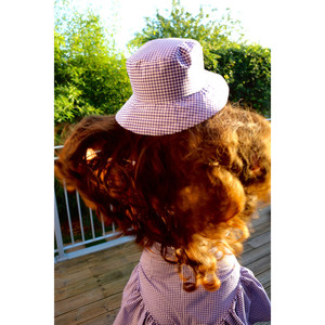 <b>Purple</b> Checkered <b>Bucket</b> <b>Hat</b> Handmade in UK - Product Image 1