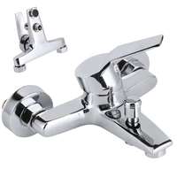 Robinet de Douche Noir Poli en Alliage de Zinc à Deux Trous, Design Moderne de Haute Qualité, Monocommande, Montage sur Plateau, Valve Céramique OEM/ODM