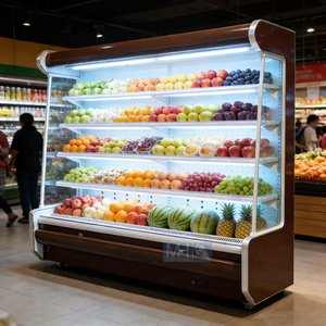 Refrigerador de Exhibición Abierta para Frutas y Verduras de Alta Calidad, Enfriador Vertical con Doble Cortina de Aire para <span class=keywords><strong>Supermercado</strong></span> - Product Image 1